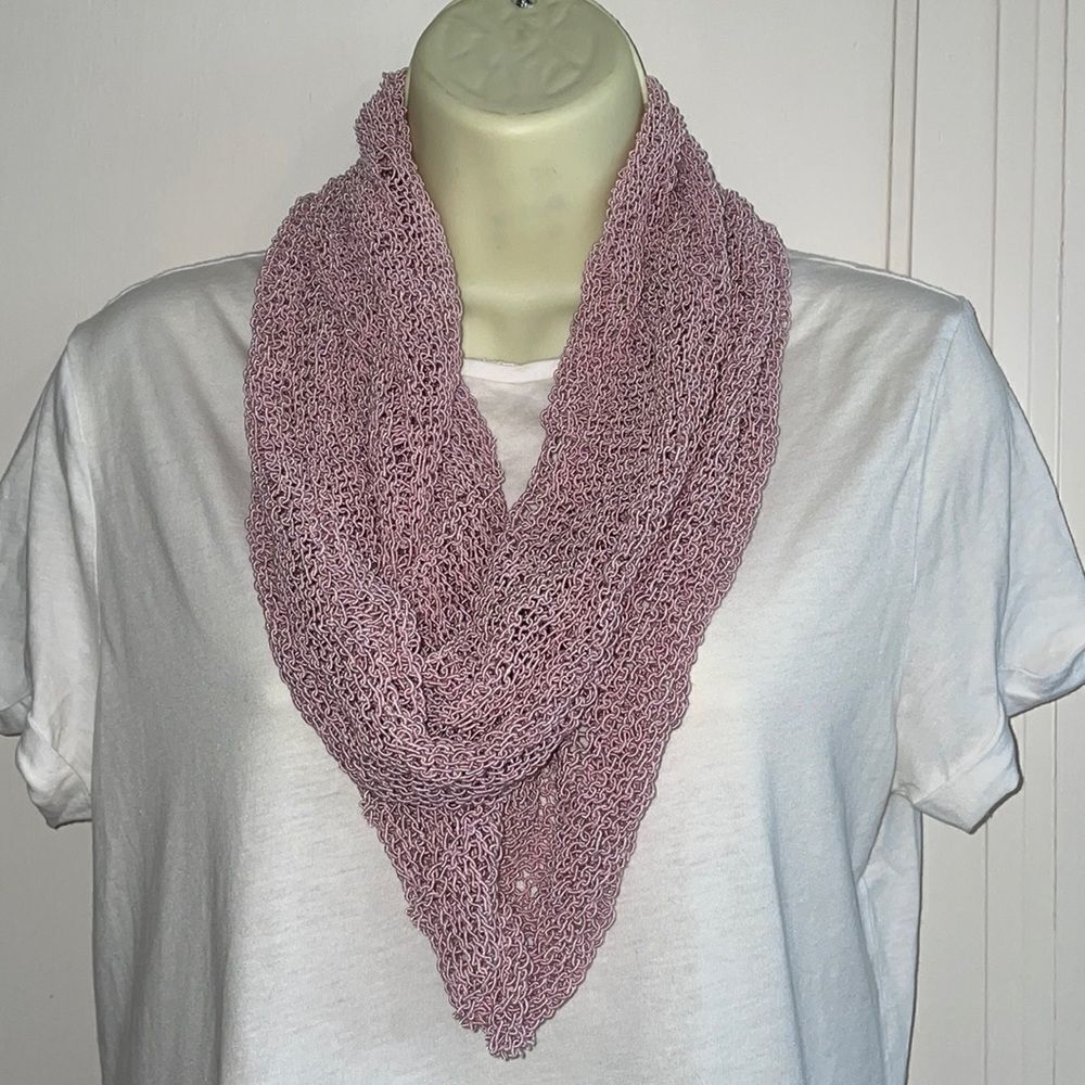 Blush pink loose weave infinity scarf